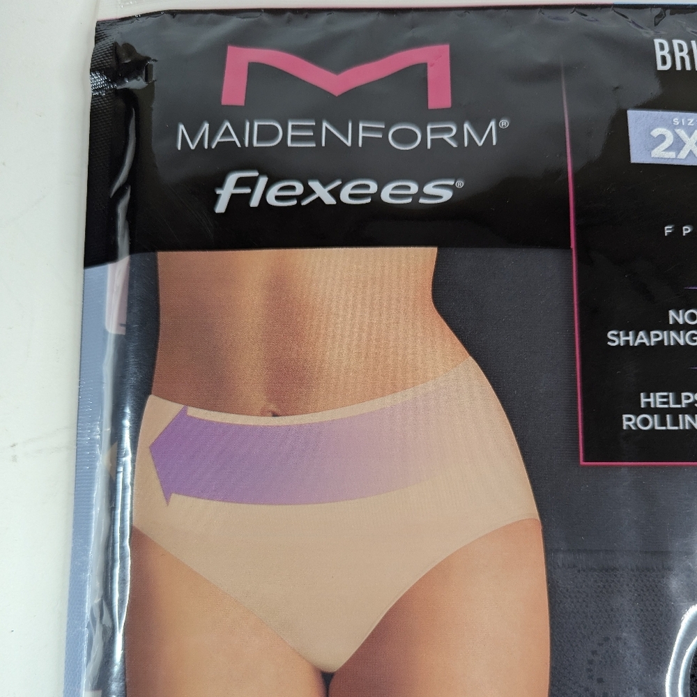 Maidenform Flexees Brief Women's Size 2XL Black Shape Wear NIP